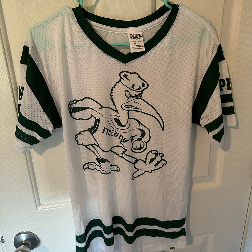 Victoria Secret Pink Miam Hurricanes Jersey Size XS